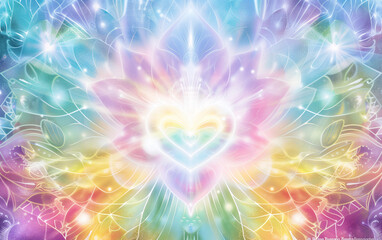 heart shaped light with a rainbow colored background,spiritual,mindbodyspirit