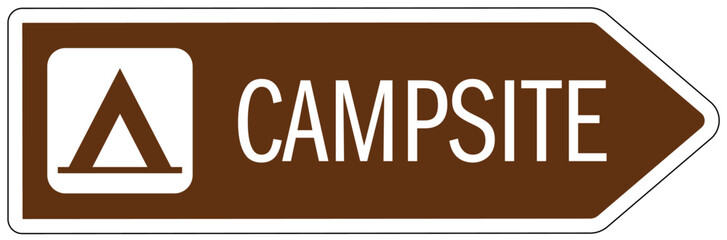Campground directional sign campsite