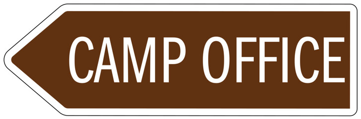 Campground directional sign camp office