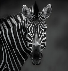 Fototapeta na wymiar zebra close up portrait