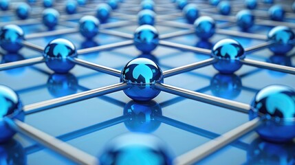 network concept,Blue digital background. Network connection structure. 3D rendering.Hexagonal joint lines,concept graphene molecular structure.