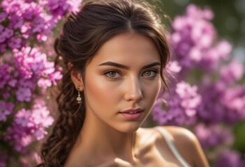 Naklejka premium A Portrait Of Breathtakingly Gorgeous, Exotic, Beautiful Woman. 