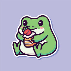 Cute Cartoon Frog Vector Illustration Design