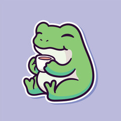 Cute Cartoon Frog Vector Illustration Design