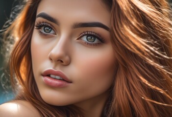 Naklejka premium A Portrait Of Breathtakingly Gorgeous, Exotic, Beautiful Woman. 
