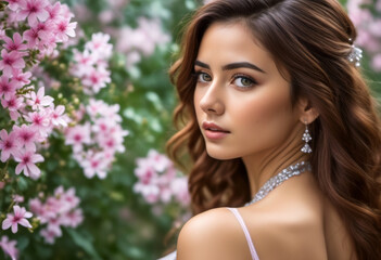 Naklejka premium A Portrait Of Breathtakingly Gorgeous, Exotic, Beautiful Woman. 