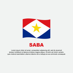 Saba Flag Background Design Template. Saba Independence Day Banner Social Media Post. Saba Background
