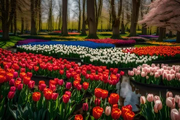 Foto op Canvas tulip field in spring © Ghulam