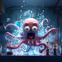 3D cartoon octopus 