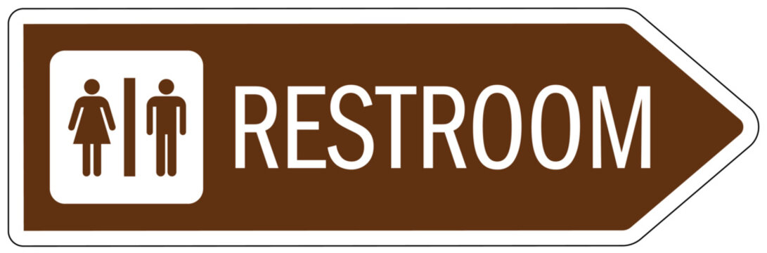 Campground directional sign restroom