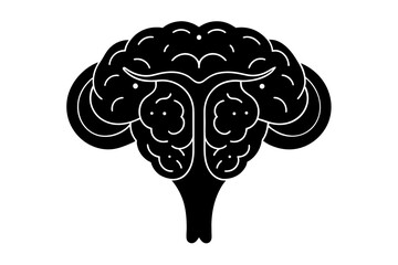 pineal gland silhouette vector illustration