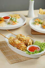 Delicious Potato Hot Dog Mozzarella Crispy Food