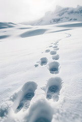 Obraz premium Footprints in the Snow