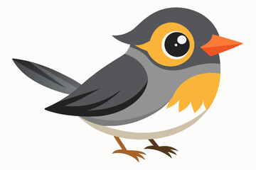 warbler bird silhouette vector illustration