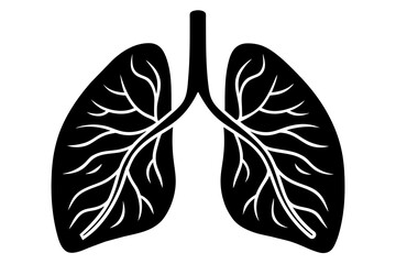 lungs silhouette vector illustration