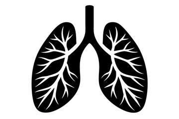 lungs silhouette vector illustration