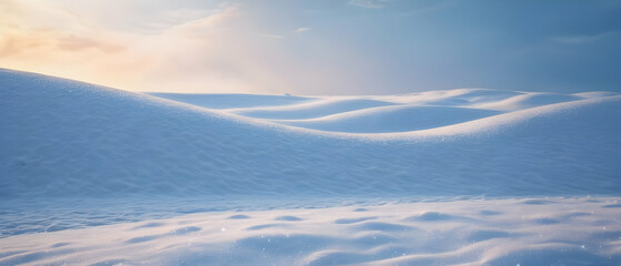 Beautiful background of light snowfall falling over the snowy valley