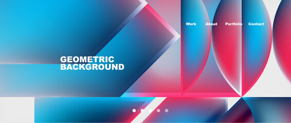 Colorful gradients with abstract geometric shapes. Vector Illustration For Wallpaper, Banner, Background, Card, Book Illustration, landing page