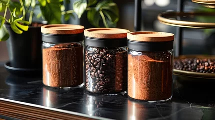 Foto op Plexiglas Packaging of coffee beans.  © PT
