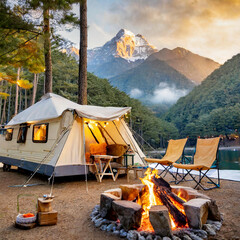 Camping in the forest