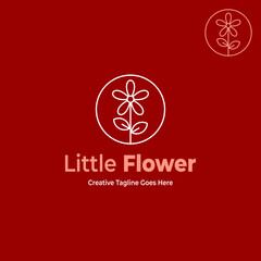 Simple and minimalistic flower logo design template, perfect for flourish shop and the like,