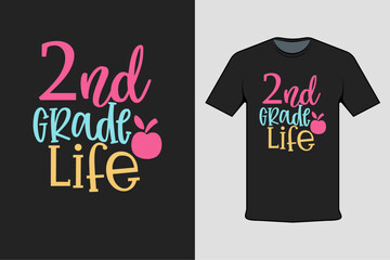 2nd grade design modern black t-shirt design