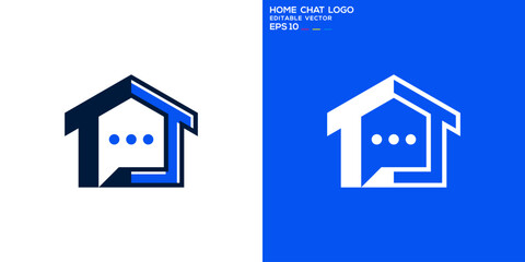 Vector design template of home and logo chat, communication, talk, residence, distance, family, icon symbol EPS 10