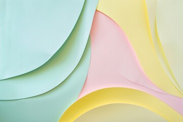 Minimalistic Abstract Background with Colorful Flat Paper Sheets &ndash; Modern Design for Creative Projects, Graphic Design, and Branding. Generative AI