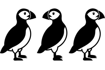 Fototapeta premium puffin bird silhouette vector illustration
