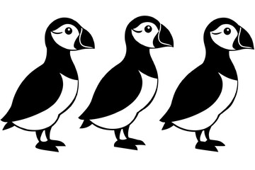 Naklejka premium puffin bird silhouette vector illustration