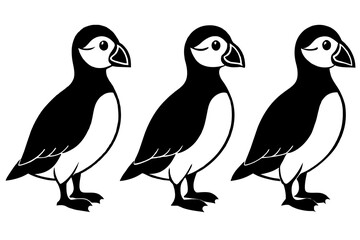 Naklejka premium puffin bird silhouette vector illustration
