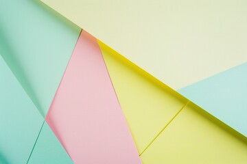 Minimalistic Abstract Background with Colorful Flat Paper Sheets &ndash; Modern Design for Creative Projects, Graphic Design, and Branding. Generative AI