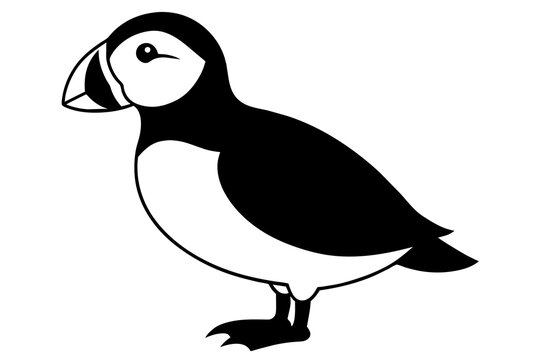 recommend clip art: puffin bird silhouette vector illustration