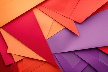 Minimalistic Abstract Background with Colorful Flat Paper Sheets &ndash; Modern Design for Creative Projects, Graphic Design, and Branding. Generative AI