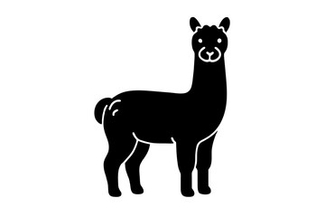 alpaca silhouette vector illustration