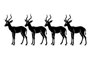 antelope silhouette vector illustration 