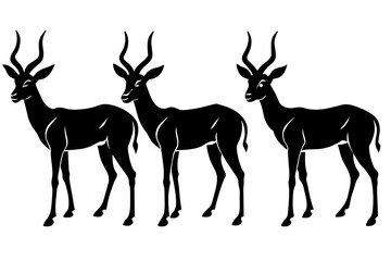 antelope silhouette vector illustration 