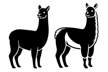 alpaca silhouette vector illustration