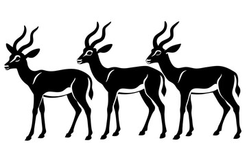 antelope silhouette vector illustration 