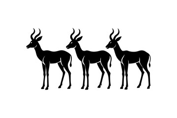 antelope silhouette vector illustration 