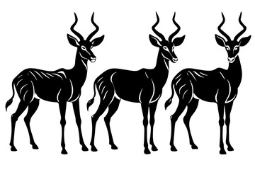 antelope silhouette vector illustration 