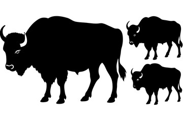 bison silhouette vector illustration