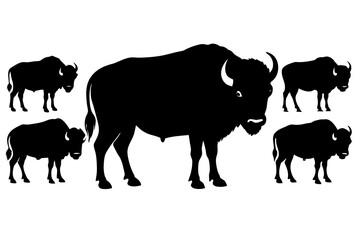 bison silhouette vector illustration
