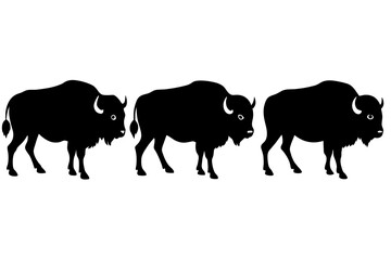 bison silhouette vector illustration