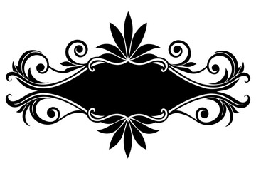 flower decorative border silhouette vector illustration