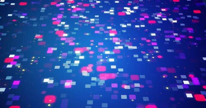 Cool technology digital dots square flickering cyberspace networking data bg 4K. Big data artificial intelligence web3 conceptual algorithm hacking motion 3d loop. Banking currency finance video.

