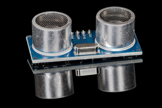 Ultrasonic Sensor HC-SR04, macro close-up