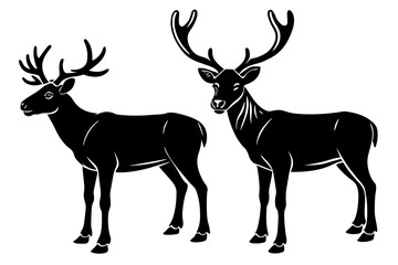 caribou silhouette vector illustration