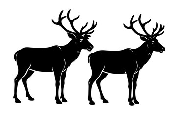 caribou silhouette vector illustration