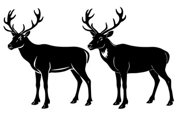 caribou silhouette vector illustration